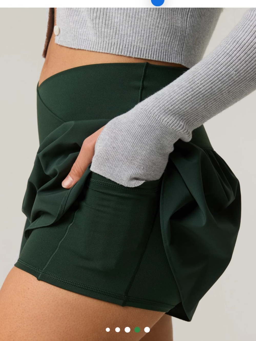 aerie Real Good Offline Forest Green Ruffle Skort